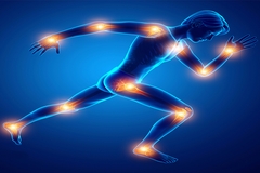 Image a person running with pain in his joint